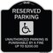 Signmission Reserved Parking Unauthorized Parking Is Punishable by A Fine Up to $200, A-DES-BS-1818-23003 A-DES-BS-1818-23003 - alternate 1